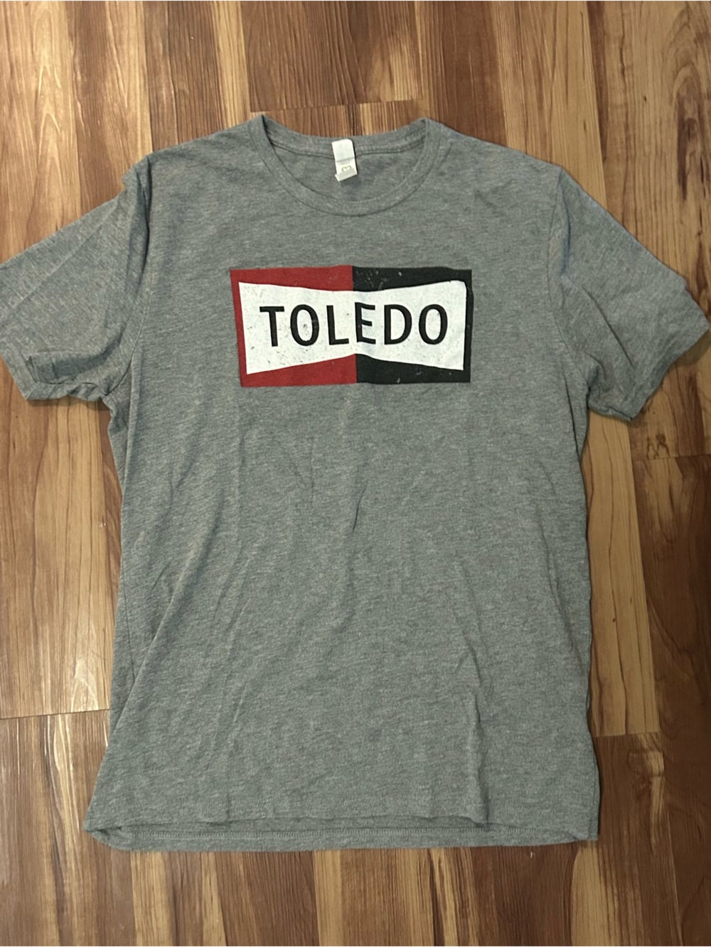 Toledo Graphic Short Sleeve Tee - Gray with Red & Black Logo